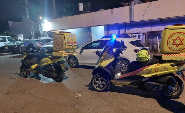 אירוע ירי בהרצליה (צילום: מד"א)