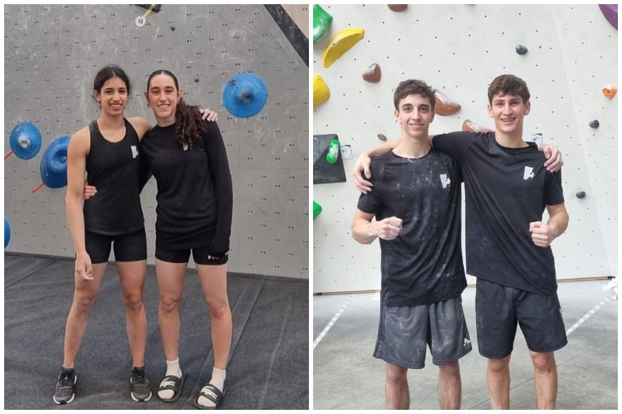 מעיין באואר (מימין) ואיתמר הראל;  עלמה ספיר הלוי (מימין) ותמר כהן כסף (צילום: התאחדות הטיפוס)